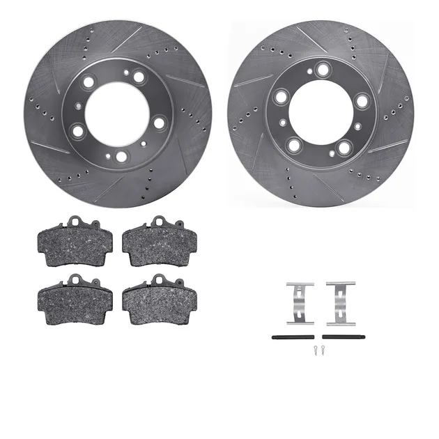 R1 Concepts WGYH1-02012 eLINE Rotor - Drilled & Slotted - Silver W/ Semi-Met Pads
